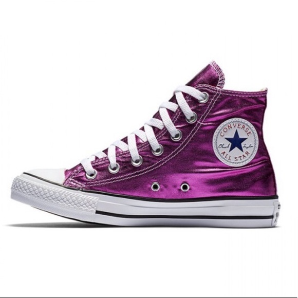 pink metallic converse